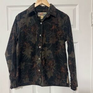 Men's Floral Black and Brown Casual Shirt